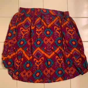 Kavu XS skirt Geometric Tribal Pattern pockets